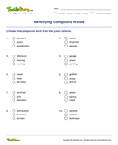 Identifying Compound Words - compound-words - First Grade