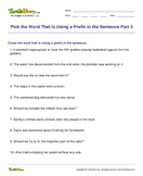 Pick the Word That Is Using a Prefix in the Sentence Part 3