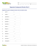 Separate Compound Words Part 2 - compound-words - Fourth Grade
