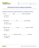 Choosing Correct Correlative Conjunction - conjunction - Fifth Grade