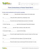 Form Contractions in Future Tense Part 3 - contractions - Fifth Grade