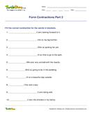 Form Contractions Part 2 - contractions - Fourth Grade