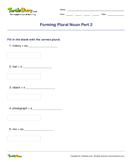 Forming Plural Noun Part 2 - noun - Third Grade