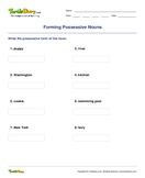 Forming Possessive Nouns - noun - First Grade