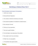 Identifying an Abstract Noun Part 1 - noun - Third Grade