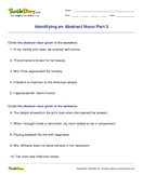Identifying an Abstract Noun Part 3 - noun - Fifth Grade
