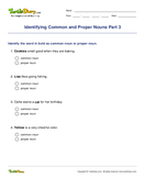 Identifying Common and Proper Nouns Part 3 - noun - Fifth Grade