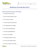 Identifying a Concrete Noun Part 2 - noun - Fourth Grade