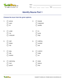 Identify Nouns Part 1 - parts-of-speech - Second Grade