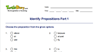 Identify Prepositions Part 1 - parts-of-speech - Second Grade