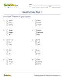 Identify Verbs Part 1 - parts-of-speech - Second Grade
