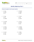 Identify Adjectives Part 1 - parts-of-speech - Second Grade