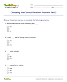 Choosing the Correct Personal Pronoun Part 3 - pronoun - Fifth Grade