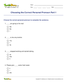 Choosing the Correct Personal Pronoun Part 1 - pronoun - Third Grade