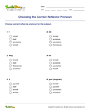 Choosing the Correct Reflexive Pronoun - pronoun - Fourth Grade