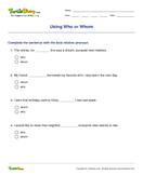 Using Who or Whom - pronoun - Fourth Grade