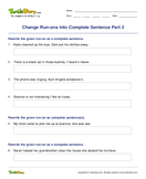 Change Run-ons into Complete Sentence Part 2 - sentence - Fourth Grade