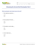 Choosing the Correct End Punctuation Part 1 - sentences - First Grade
