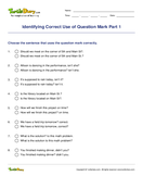 Identifying Correct Use of Question Mark Part 1 - sentence - Third Grade