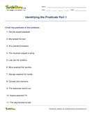 Identifying the Predicate Part 1 - sentence - Third Grade