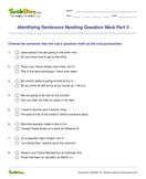 Identifying Sentences Needing Question Mark Part 2