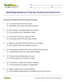 Identifying Sentences That Use Comma Correctly Part 4 - sentences - Fifth Grade