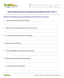Rewriting Sentences Using Exclamation Point Part 2 - sentences - Fifth Grade