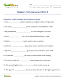 Subject - Verb Agreement Part 3 - sentences - Fifth Grade