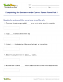 Completing the Sentence with Correct Tense Form Part 1 - verb - Third Grade
