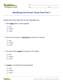 Identifying the Correct Tense Form Part 1 - verb - Third Grade