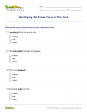 Identifying the Tense Form of The Verb - verb - First Grade