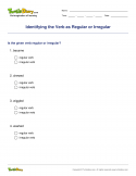 Identifying the Verb as Regular or Irregular - verb - Fourth Grade