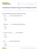 Completing the Sentence with the Correct Helping Verb Part 2 - verb - Fifth Grade