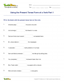 Using the Present Tense Form of a Verb Part 1 - verb - Fifth Grade