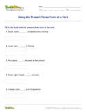 Using the Present Tense Form of a Verb - verb - Third Grade