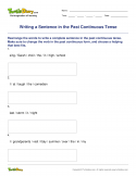 Writing a Sentence in the Past Continuous Tense - verb - Fourth Grade