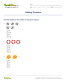 Adding Doubles - addition - First Grade
