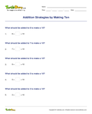Addition Strategies by Making Ten - addition - First Grade