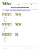 Counting Patterns within 1000 - whole-numbers - Second Grade