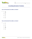 Converting Decimals to Fractions - decimals - Fourth Grade