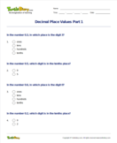 Decimal Place Values Part 1 - decimals - Fourth Grade