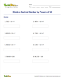 Divide a Decimal Number by Powers of 10