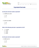 Equivalent Decimals - decimals - Fourth Grade