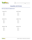 Inequalities with Division - division - Fourth Grade