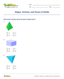 Edges, Vertices, and Faces of Solids - geometric-shapes - First Grade
