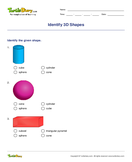 Identify 3D Shapes - geometry - First Grade