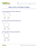 Sides, Corners, and Angles of Shapes - geometry - Second Grade