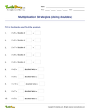 Multiplication Strategies (Using doubles) - multiplication - Third Grade