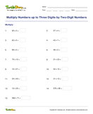 Multiply Numbers up to Three Digits by Two-Digit Numbers