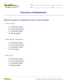 Properties of Multiplication - multiplication - Third Grade